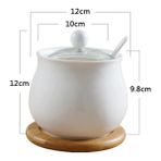 Q Base Seramik Baharat Pot Mutfak Malzemeleri Kutusu Ev Kombinasyonu Mutfak Malzemeleri Şişe Yağ Tuz Tencere, Bambu Tabanlı 3 Takım (Yurt Dışından) - Pepper Shakers - Renkli