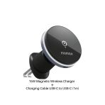 Q.mag Mount5 15W Magnetic Wireless Şarjlı Araç Telefon Tutucu Usb-C To Usb-C Cable