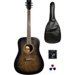 Q.te Jumbo Kasa Akustik Gitar - Siyah