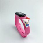 Q-Time Hello Kitty Figürlü LED Dokunmatik Ekranlı Su Geçirmez Dijital Çocuk Saati (Pembe)