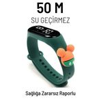 Q-TİME Mickey Mouse Figürlü Led Dokunmatik Ekranlı Su Geçirmez Dijital Çocuk Ve Genç Kol Saati (yeşil)