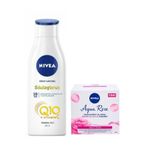 Q10 Sıkılaştırıcı Vücut Losyonu 250 Ml & Nivea Aqua Rose Nemlendirici Jel Krem 50 Ml