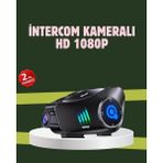 Q28 Full Hd Kameralı Motosiklet Kask Kulaklığı – 45 Saat Müzik, Ipx6 Su Geçirmez - Kırmızı