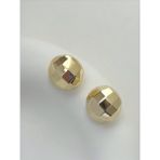 QA Quella Accessories Xuping Disko Topu Parlak 14 Ayar Altın Kaplama Gold Küpe