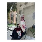 Qalortex Scarf Pamuklu Rose Desen Şal-Gül Kurusu