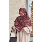 Qalortex Scarf Pamuklu Soft Açelya Desen Eşarp-Kremit