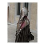 Qalortex Scarf Pamuklu Soft Erva Desen Eşarp-Gül Kurusu