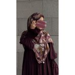 Qalortex Scarf Pamuklu Soft Fırça Desen Eşarp-Gül Kurusu
