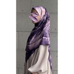 Qalortex Scarf Pamuklu Soft Luna Desen Eşarp-Lila