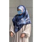 Qalortex Scarf Pamuklu Soft Luna Desen Eşarp-Morcivert - Tek Ebat - Çok Renkli