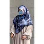 Qalortex Scarf Pamuklu Soft Luna Desen Eşarp-Morcivert