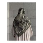 Qalortex Scarf Pamuklu Soft Luna Desen Eşarp-Zeytin Yeşili
