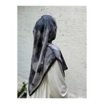 Qalortex Scarf Pamuklu Soft Meva Desen Eşarp-Siyah