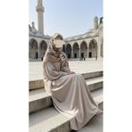 Qalortex Scarf Pamuklu Soft Âmine Desen Eşarp-Vizon
