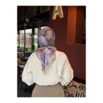 Qalortex Scarf Pamuklu Soft Roza Desen Eşarp-Yağ Yeşil