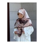 Qalortex Scarf Pamuklu Vera Desen Eşarp-Kahve