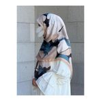 Qalortex Scarf Pamuklu Vera Desen Eşarp-Petrol/Vizon