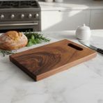 Qarqa Doğal Ceviz Sunum ve Kesme Tahtası -38X25X2 cm -Lazerle Kişiselleştirme