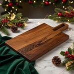 Qarqa Tropikal Seri – Elmara Doğal Ceviz Ağacı Kesme Tahtası -43X23X2 CM -Lazer Kişiselleştirme