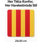 Qasul 25×30 cm Kırmızı‑sarı Çizgili Mouse Pad Cim Bom Tutkunlarına Özel - Sarı - Kırmızı