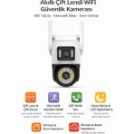 Qasul 2k Çift Lensli Full Hd Kablosuz Güvenlik,ptz Otomatik Takip ile Iç ve Dış Mekan Için Wifi Kamera - Beyaz