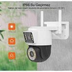 Qasul 2K Çift Lensli Full Hd Kablosuz Güvenlik,Ptz Otomatik Takip İle İç Ve Dış Mekan İçin Wifi Kamera,