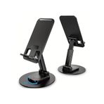 qasul 360 Derece Dönebilen Katlanabilir Masa Üstü Telefon Tutucu Stand Yuvarlak Tabanlı metal