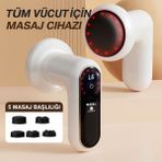 Qasul 5 Başlıklı 6 Kademeli 3 Fonksiyonlu Şarjlı Tüm Vucut Için Masaj Aleti Yağ Yakımına Destek - Beyaz