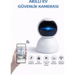 Qasul Akıllı Wifi Güvenlik Kamerası 360° Dönebilen Gece Görüşlü Çift Yönlü Sesli Mobil Uygulamalı - Beyaz