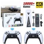 Qasul Android Game Tv Stick 64 GB Hazıfa Kartı 2 Kablosuz Oyun Kolu Retro Game Stick Nostalji Oyun Konsolu - Beyaz