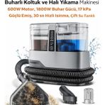 Qasul Buharlı Koltuk ve Halı Yıkama Makinesi 600W Motor, 1800W Buhar Gücü, 17 Kpa Güçlü Emiş, 30 Sn Hızlı Isınma, Çift Su Tanklı - Beyaz