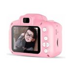 Qasul Çocuklar Için Mini Hd 1080P Dijital Fotoğraf Makinesi - 5 Oyun Yüklü Egitici Fotoğraf Makinesi - Pembe