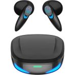 Qasul G10 Beyaz Siyah BT 5.2 Düşük Gecikmeli Kablosuz Dokunmatik Su Geçirmez Bluetooth Oyuncu Kulaklığı