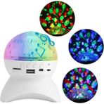 Qasul L740 Beyaz Disko Topu Led Işıklı Şarjlı Bluetooth Hoparlör