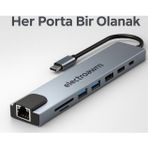 Qasul Macbook Pro Air İçin USB Type-C Hub Dönüştürücü 8 in 1 Çoklayıcı