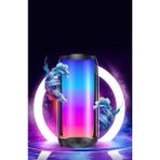 Qasul Pluse 5 Siyah Taşınabilir Rgb Ledli Bluetooth Hoparlör