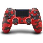 Qasul Ps4 Dualshock 4 Kablosuz Joystick Wireless Oyun Kolu (Ps4 / Pc Uyumlu) Kırmızı-Kamuflaj Desenli - Kırmızı Kamuflaj