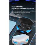 Qasul TG-G20 Beyaz Kablosuz Bluetooth 5.2 Kulak İçi RGB Işıklı Çift Mikrofonlu 3 Modlu Oyuncu Kulaklığı