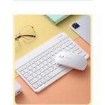 Qasul Ultra Ince Taşınabilir Kablosuz Bluetooth Klavye Mouse Seti - Beyaz