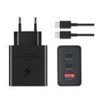 Qasul Yüksek Kaliteli 65W Pd Güç Adaptörü ve Kablosu 2 USB C Sam Için Bağlantı Noktaları ve USB A Bağlantı Noktası Süper Hızlı Şarj Seti