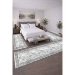 Qatalina SAÇAKLI Modern Tasarımlı 3lü Yatak Odası Halı Takımı Kaymaz Taban Otel Şıklığında 2adet80x150+80x300