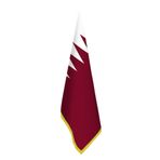 Qatar - Katar Bayrağı - Ofis-Makam-Toplantı Odaları - Saçaklı Makam Bayrağı