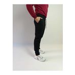 qavnas Siyah Boyfriend Unisex Waffle Dikişli Arka Cep Duble Paça Pantolon