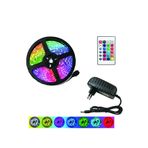 QAX Şerit Rgb Led Animasyonlu 5mt Kumandalı Yapışkan 12 Farklı Renk