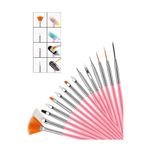 QBEE PROFESSIONAL 15'li Tırnak Süsleme Fırçası Desen Verme Seti