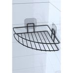 QCB GARAGE Yapışkanlı Siyah Banyo Köşeliği Köşe Rafı