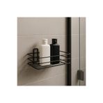 QCB GARAGE Yapışkanlı Siyah Metal Banyo Rafı – Şampuanlık ve Duş Organizeri