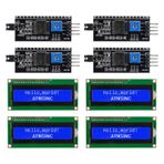 QCCAN 4'lü Paket 1602 LCD Ekran Modülü I2C Mavi Ekran Arka Işığı 16x2 Karakter IIC Seri Arayüz Adaptörü Arduino DIY Project IoT ile Uyumlu