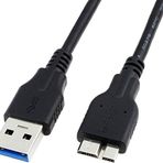 QCEs USB 3.0 Mikro Kablo, Harici Sabit Sürücü Kablosu USB 3.0 Tip A Erkek - Mikro B Kablosu Samsung Galaxy S5 Note 3 ile Uyumlu, Kamera, Harici Sabit Disk, HDD 0,5 m