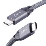 QCEs USB C - USB C Monitör Kablosu 8K 30Hz 4K 60Hz, 20Gbps USB C 3.2 Gen 2x2 Video/Ekran Kablosu, 5Ft 100W PD Şarj Tipi C Kablosu Thunderbolt 4/3 MacBook Pro/Air ile Uyumlu iPhone 16/15